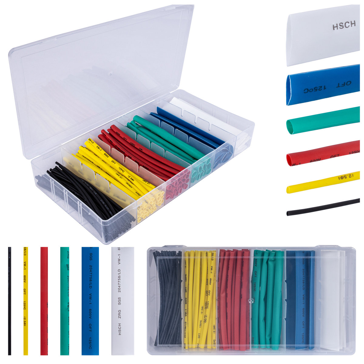 NEKU ZESTAW RUREK TERMOKURCZLIWYCH KOLOROWE 100szt