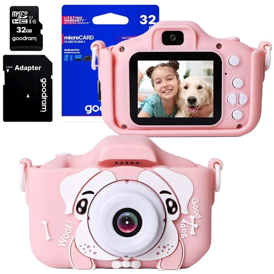 Aparat Cyfrowy Dla Dzieci Piesek + Karta pamięci 32 GB Zabawki Dla Dzieci