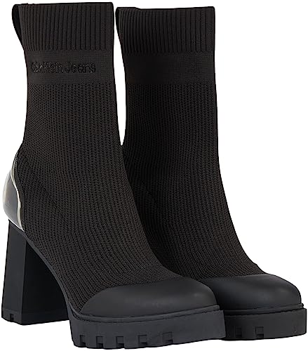 Calvin Klein Damskie skarpety na platformie dzianinowe Wn Mid Boot, Potrójny czarny, 39.5 EU