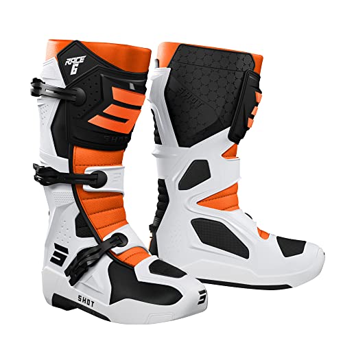 SHOT, para butów motocrossowych RACE 6 black white orange, 39