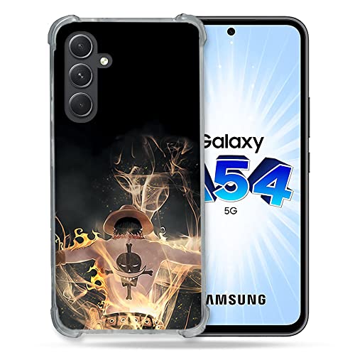 Cokitec wzmocnione szkło hartowane obudowa dla Samsung Galaxy A54 5G Manga One Piece Ace czarna
