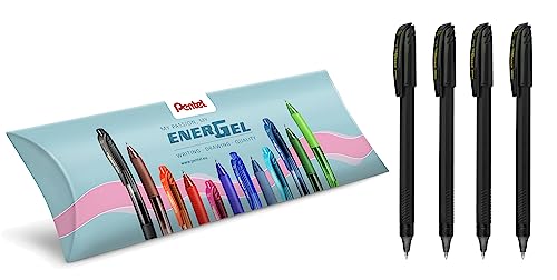 Pentel BL417R długopis żelowy Energel Eco 96% materiał z recyklingu 0,7 mm czarny 4 szt