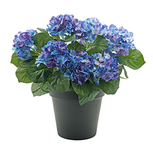 Sztuczna niebieska hortensja w czarnym doniczce 50 cm / 20 cali