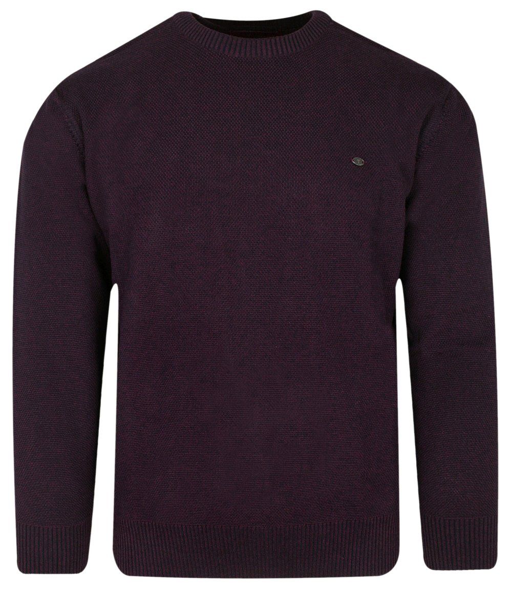Sweter Bordowy w Okrągły Dekolt, U-neck, Męski -TRIKKO - Trikko