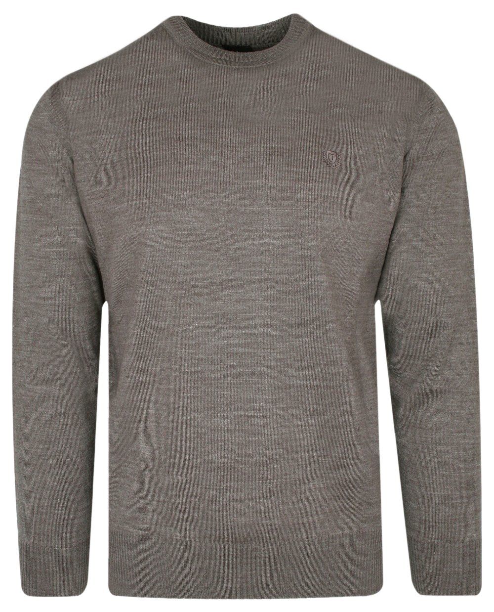 Sweter Beżowy, Piaskowy w Okrągły Dekolt, U-neck, Męski -TRIKKO - Trikko