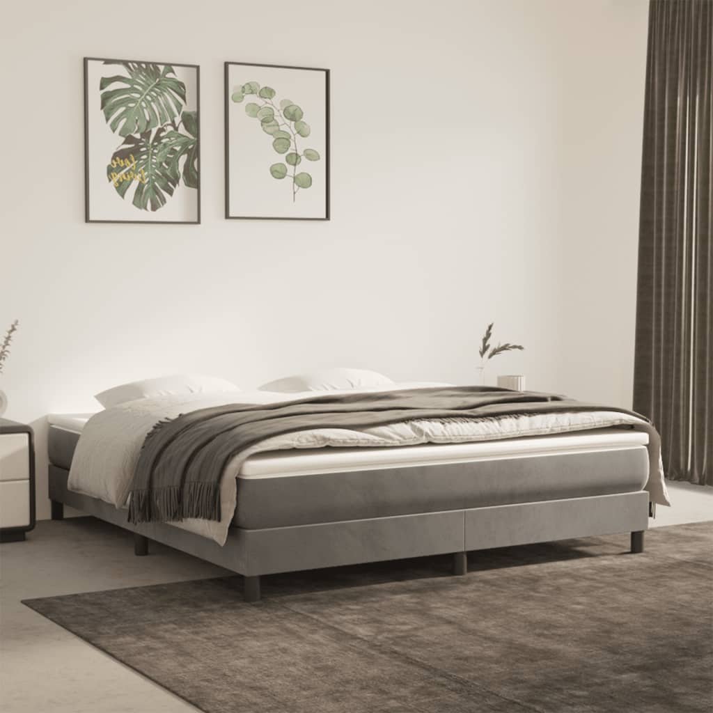 vidaXL Materac kieszeniowy, jasnoszary, 160x200x20 cm, aksamit