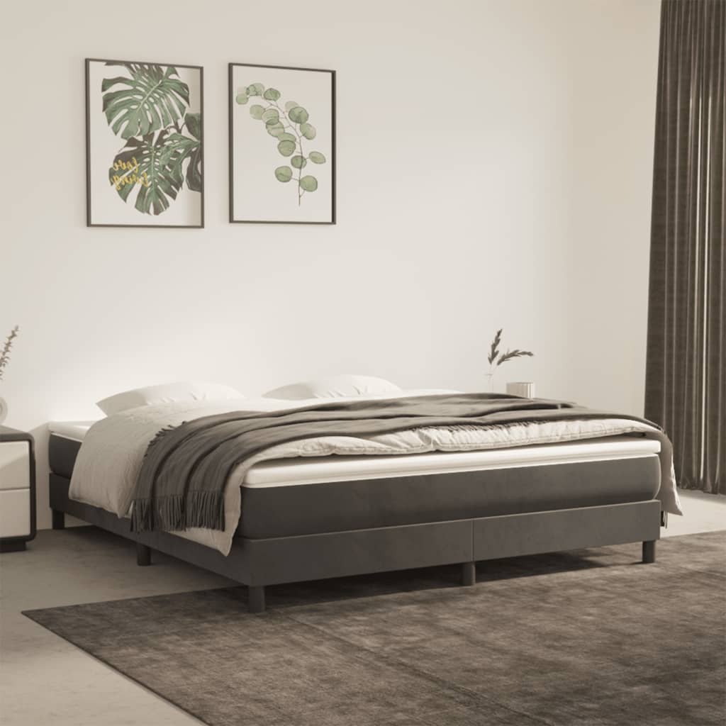 vidaXL Materac kieszeniowy, ciemnoszary, 160x200x20 cm, aksamit