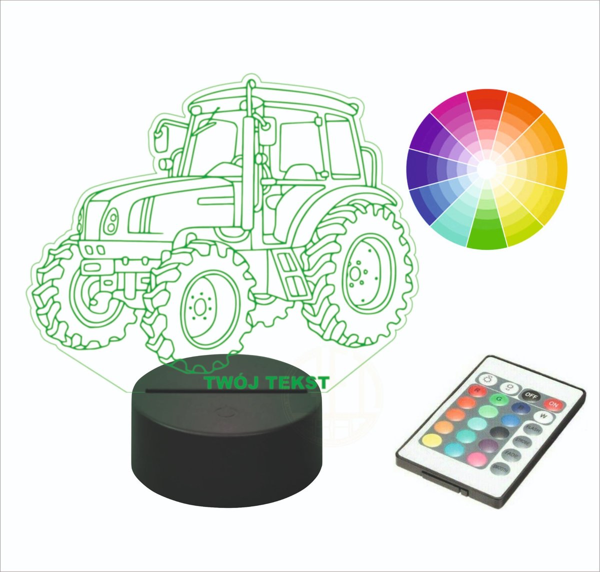 Lampka ciągnik farma LED3D grawer TRAKTOR 2
