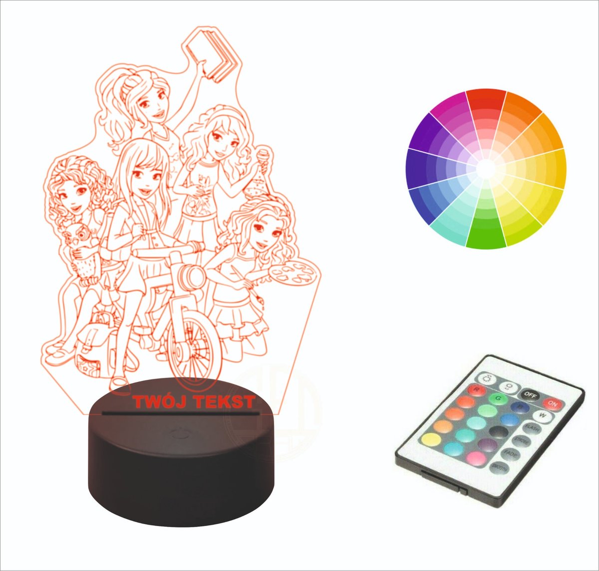 Lampka nocna na biurko LED 3D LEGO FRIENDS