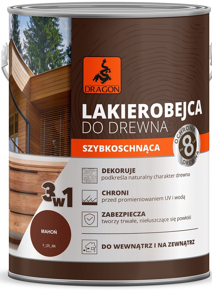 DRAGON - LAKIEROBEJCA DO DREWNA SZYBKOSCHNĄCA DLDS02_MA MAHOŃ 2,5l.