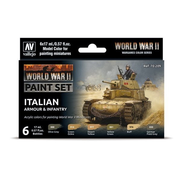 Vallejo Zestaw farb WWII Italian Armour & Infantry Vallejo 70209