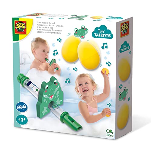 SES Creative 13059 Croco Music in the Bath – flet wodny można napełnić wodą, poziom wody zmienia wysokość fletu, wiek 3+