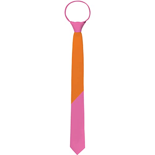 Folat 24875 Kostium Colorblock Pomarańczowy/Różowy neonowy fluorescencyjny-krawat kolor unisex dekoracja imprezowa na Halloween, Mehrfarbig