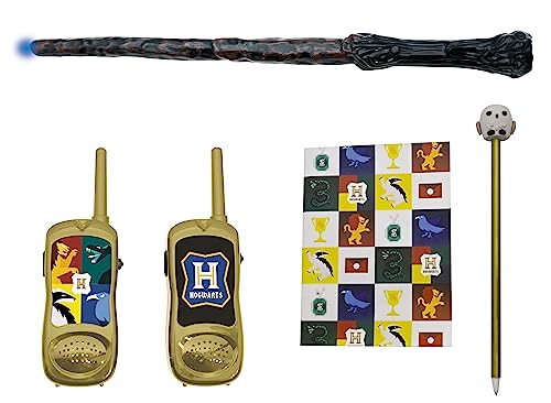 Lexibook Harry Potter - Zestaw poszukiwacza przygód czarodzieja z różdżką, magiczną różdżką, notesem, długopisem, gumką, biały/złoty, RPTW11HP