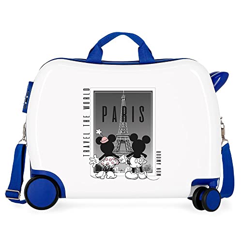 Disney Mickey i Minnie Travel the World Paris Walizka dziecięca Biały 50x39x20 cms Sztywne ABS Boczne zamknięcie szyfrowe. 34L 1, Paryż Biały, Talla única, walizka dziecięca