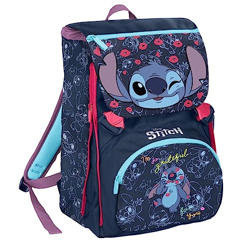 LILO & STITCH DUŻY PODWÓJNY plecak, Karmazynowy, Taglia unica, szkoła