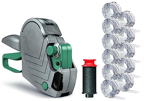 Meto Basic S zestaw startowy wraz z 11 000 etykietami – cena, data, MHD (1-wiersza, 8-cyfrowy na etykiety 22 x 12 mm, gotowy do użycia) znacznik ręczny + 11 rolek etykiet