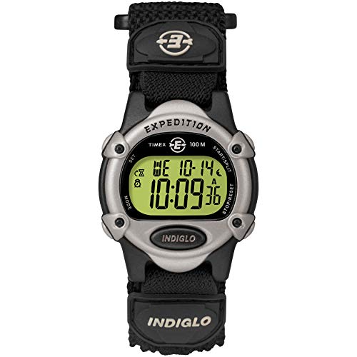 Timex Zegarek Unisex Expedition Mid-Size CAT cyfrowy wyświetlacz czarny pasek zapinany na rzep T47852