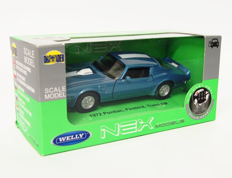 Welly 1:34 Pontiac 1972 Firebird Trans AM - niebieski