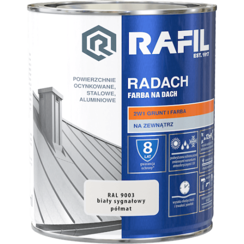 Radach biały sygnałowy RAL9003 półmat 0,75L