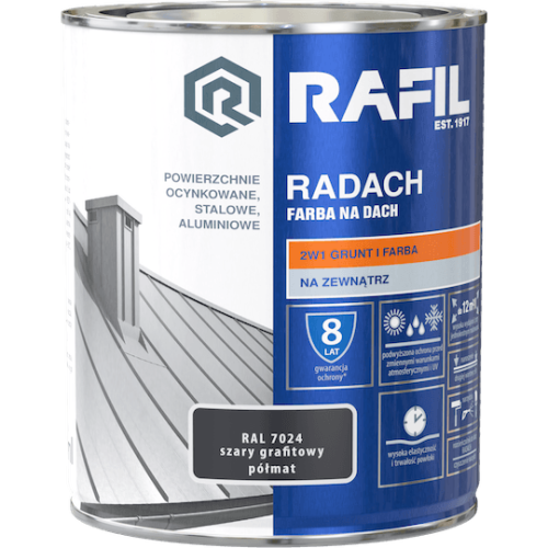 Radach szary grafitowy RAL 7024 półmat 0,75L