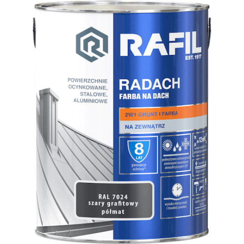 Radach szary grafitowy RAL 7024 półmat 5L