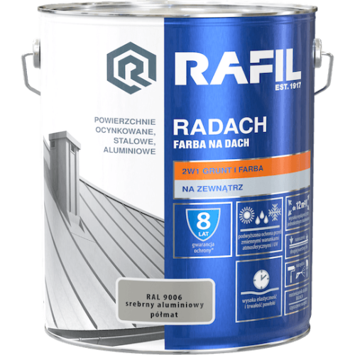 Radach srebrny aluminiowy RAL 9006 półmat 10L