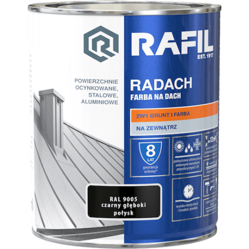 Radach czarny głęboki RAL 9005 połysk 0,75L