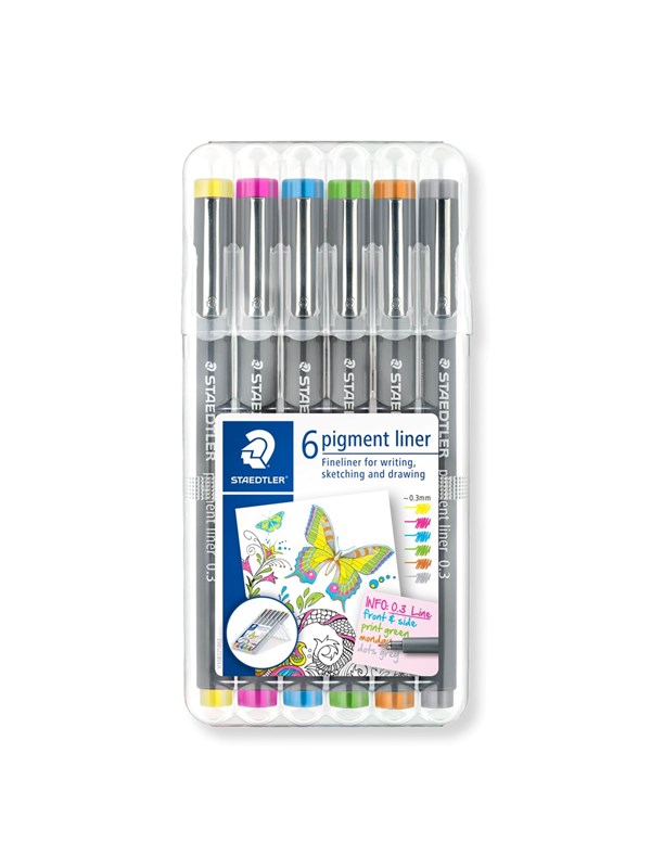 Staedtler Fineliner pigment lin. 0.3mm 6 col.