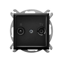 Ospel Gniazdo RTV przelotowe 10dB Czarny metalik Aria - GPA-10UP/m/33