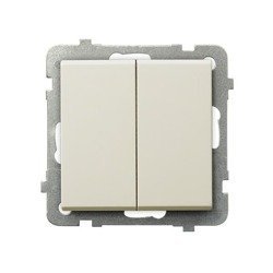 Ospel Sonata ecru łącznik podwójny zwierny ŁP-17R/m/27 ŁP-17R/m/27