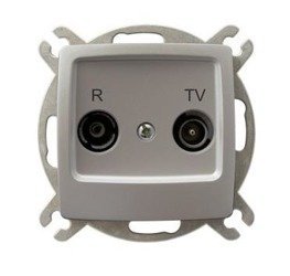 Ospel Karo srebrny gniazdo RTV przelotowe GPA-10SP/m/43 GPA-10SP/m/43