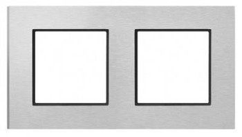 Ospel ARIA Ramka podwójna szczotkowane aluminium ARIA R-2UAC/62/25