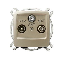 Ospel elektro Gniazdo RTV-SAT z dwoma wyjściami SAT - Karo GPA-S2S/M/42