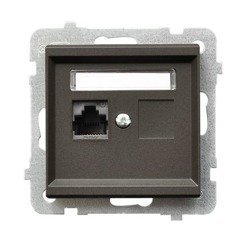 Ospel Gniazdo RJ45 kat. 5e, MMC czekoladowy metalik GPK-1R/K/m/40 SONATA