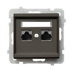 Ospel Gniazdo komputerowe 2x RJ45 kat. 5e czekoladowy metalik GPK-2R/K/m/40 SON