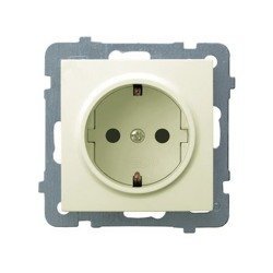 Ospel Gniazdo ścienne AS MODUŁ Pojedyncze z/u schuko ecru GP-1GS/m/27