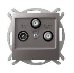 LEDart antenowe RTV/SAT końcowe, bez ramki - Ospel Impresja GPA-Y2S/m/23, kolor tytan