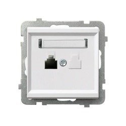 LEDart telefoniczne pojedyncze RJ11, bez ramki - Ospel Sonata GPT-1R/m/00, kolor biały