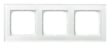 LEDart 3-krotna, pozioma i pionowa - Ospel SONATA R-3RG/31, białe szkło, grubość 6 mm