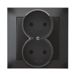Ospel Impresja antracyt gniazdo podwójne GP-2Y/50 GP-2Y/50