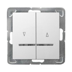 Łącznik żaluzjowy Ospel Impresja ŁP-7YBS/M/00 roletowy z blokadą mechaniczną z podświetleniem pomarańczowym biały