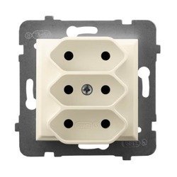 Ospel Gniazdo potrójne EURO Ecru Aria - GP-3U/m/27