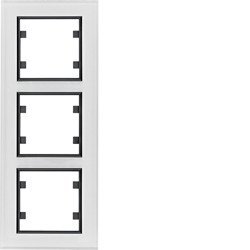 Hager LUMINA-PASSION-Ramka-3-krotna-pionowa-szkło-białe WL9130