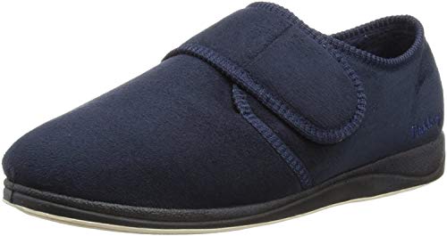Padders Charles szerokie dopasowanie męskie kapcie z pianki z pamięcią kształtu, - Blue 24 Navy - 44 EU