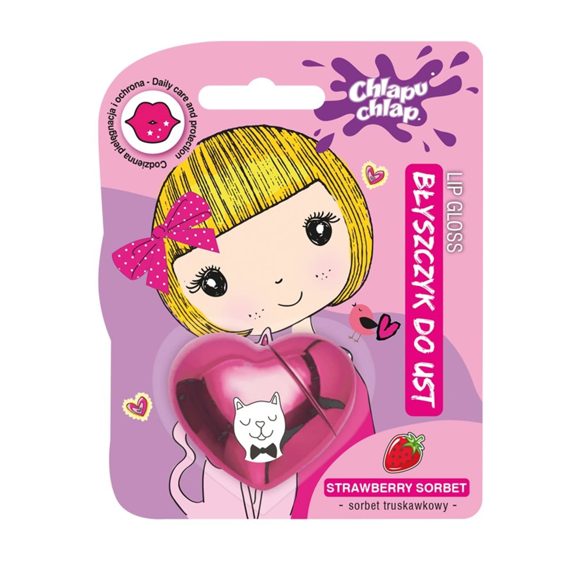 CHLAPU CHLAP Błyszczyk do ust Serce - zapach truskawkowy 1szt