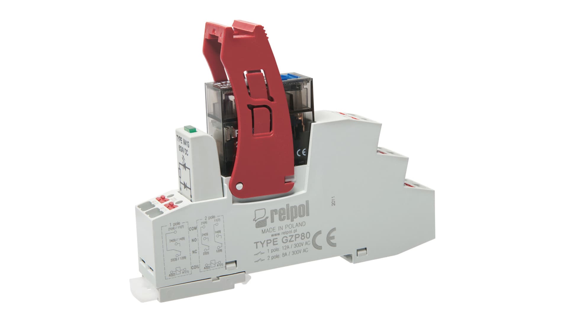 Relpol Przekaźnik interfejsowy Push-in 2P 24VDC 8A AgNi PI84P-024DC-M41G-PS-2012 864845 864845