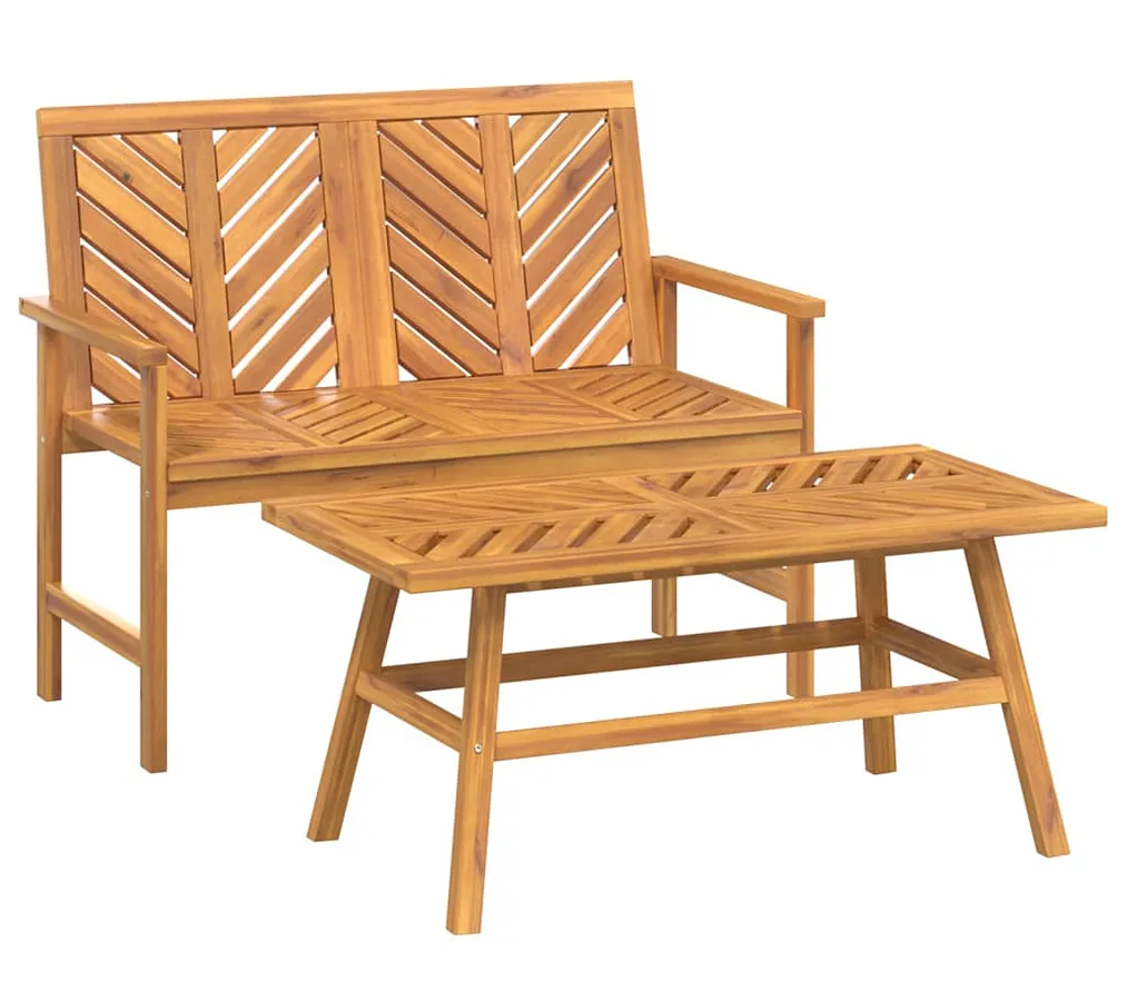 Ławka i stolik ogrodowy z drewna akacjowego T2-N30