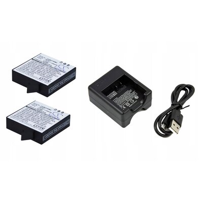 Zestaw 2x Bateria + Ładowarka Do Xiaomi Yi 2 4k