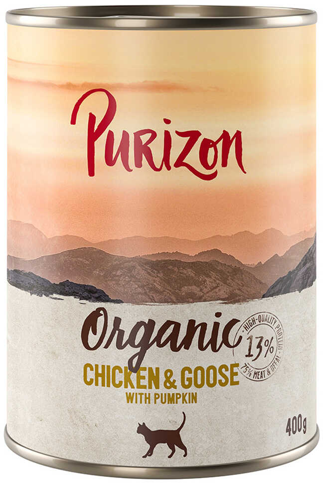 Zestaw Purizon Organic, 12 x 400 g - Kurczak i gęś z dynią Dostawa GRATIS!
